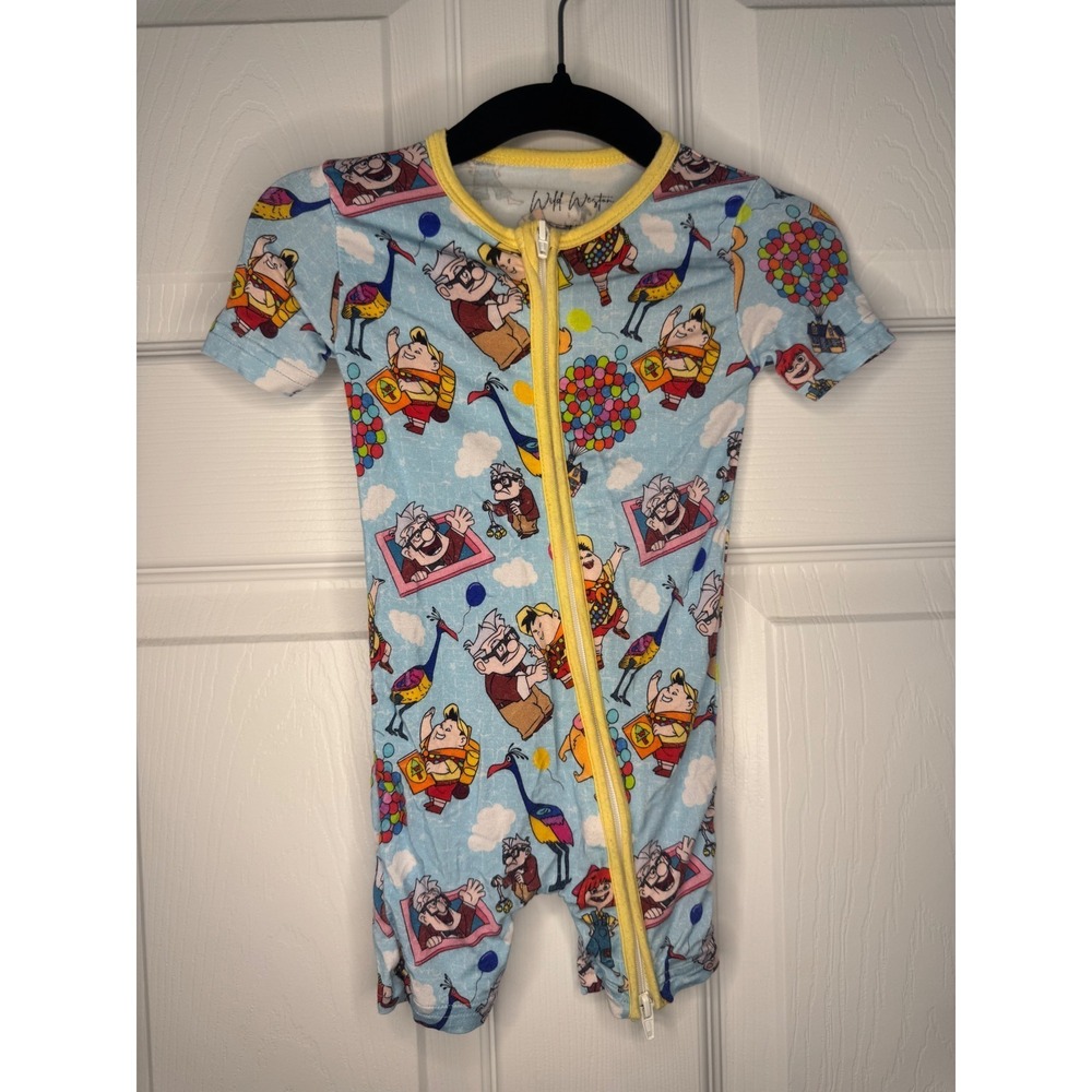 Wild Weston Up Movie Bamboo Shortie Zippy 0-3M Blue Pixar Russell